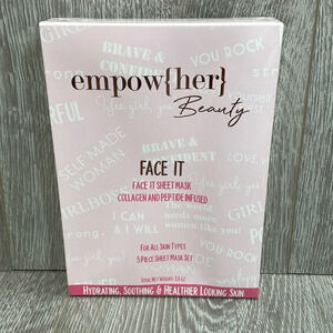 Empow{her} Beauty Face It - 5 Piece Sheet Mask Set Collagen and Peptide Infused